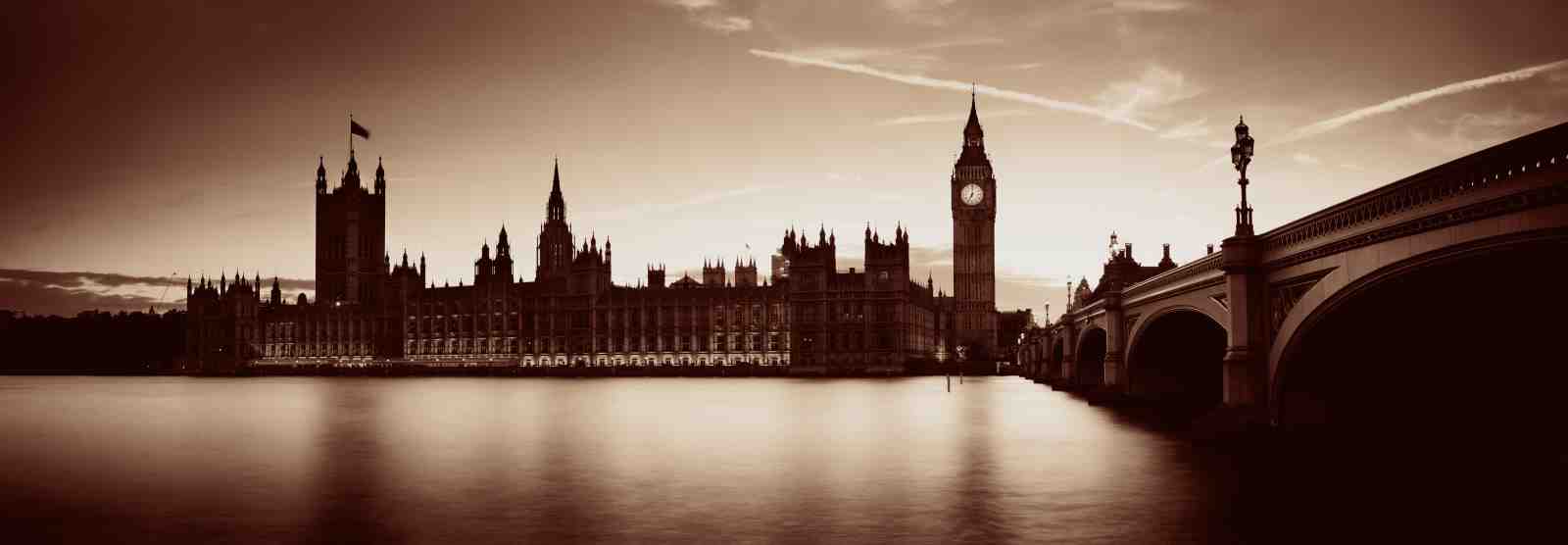 Vintage London Big Ben Bridge Wall Art