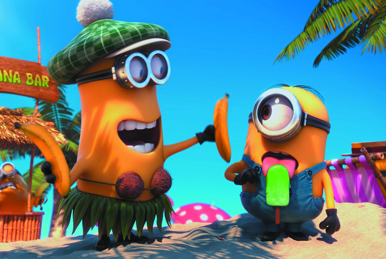 Fun Minions Beach Tropical Banana Bar Wall Art