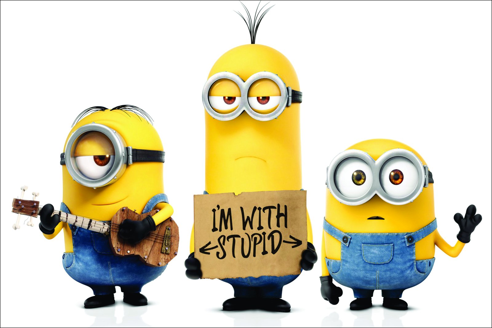 Funny Minions "I'm With Stupid" Wall Art