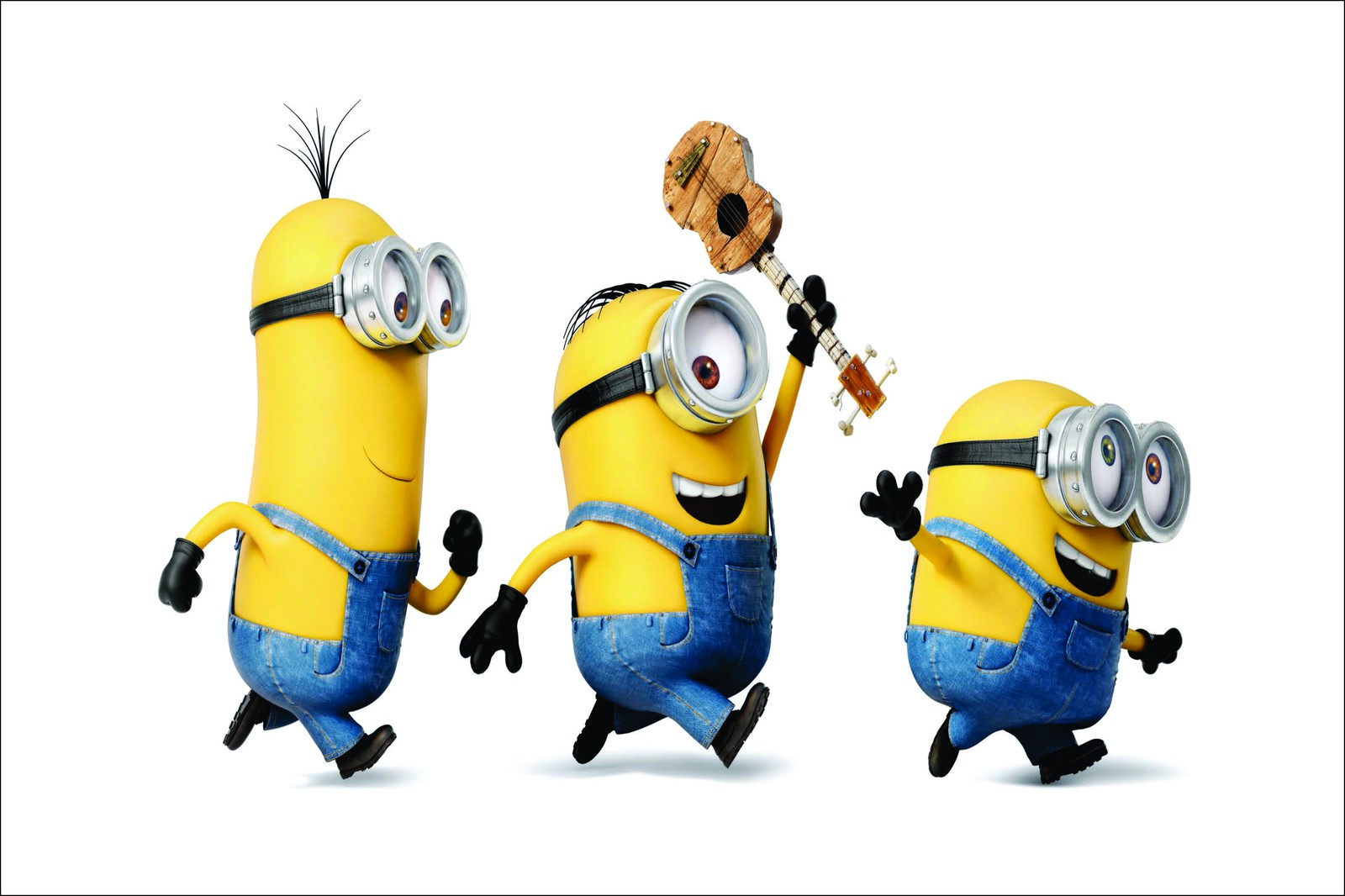 Happy Minions Playing Ukulele Wall Art