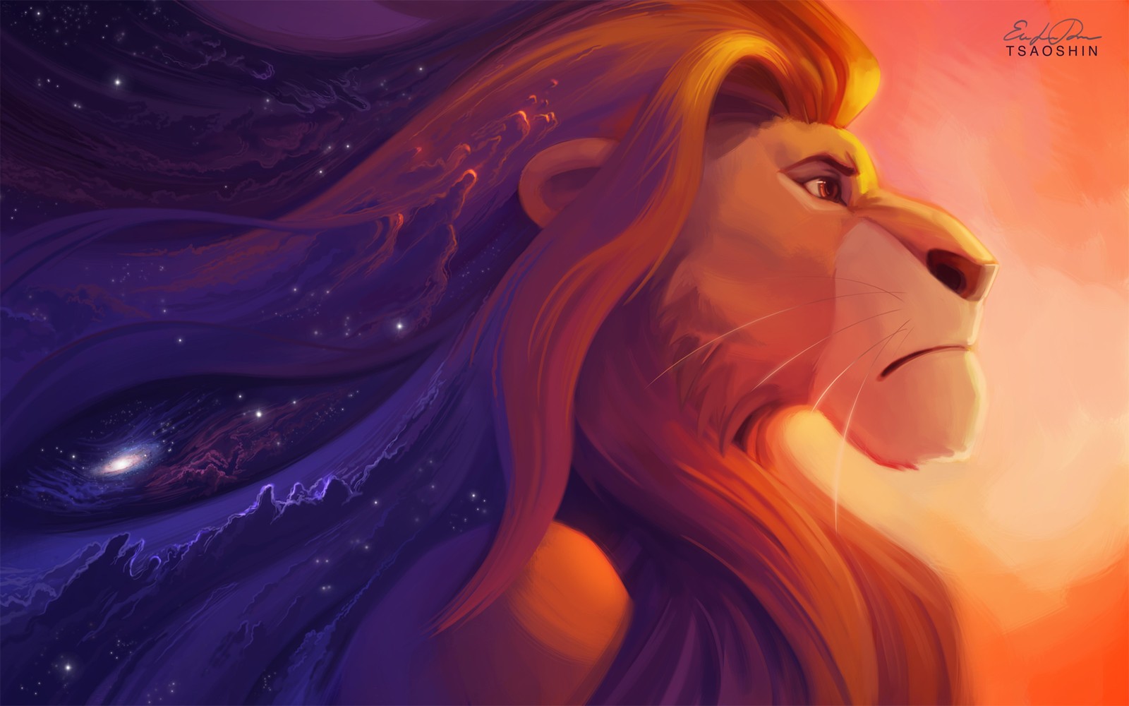 Majestic Lion Universe Dream Wall Art