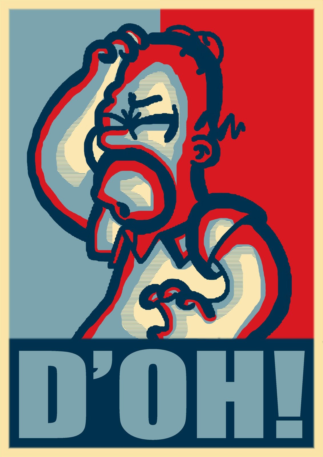 Iconic Homer "D'oh!" "Obey" Style Wall Art