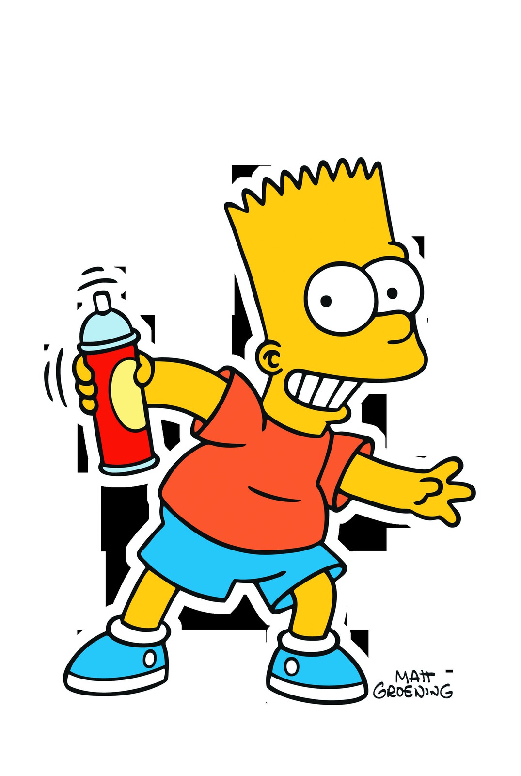 Iconic Bart Simpson Spray Paint Wall Art