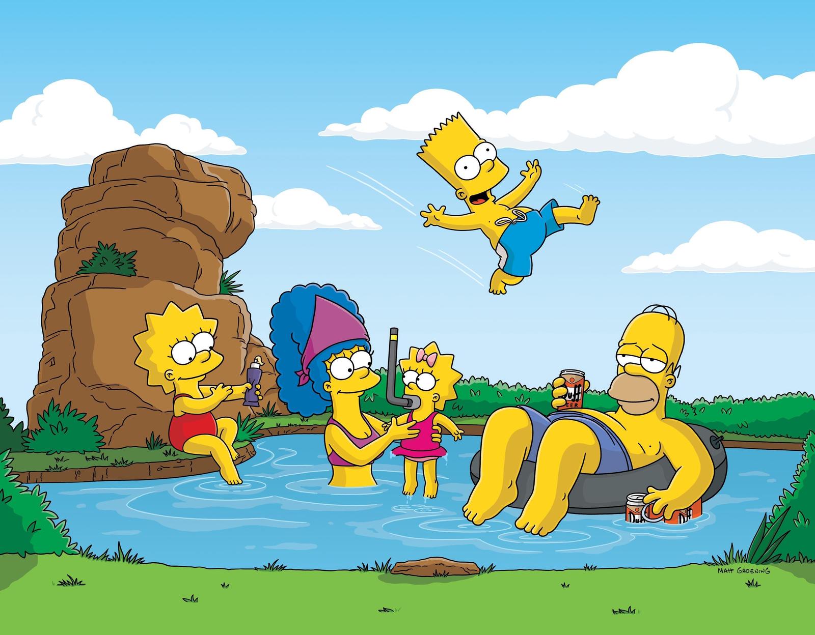 The Simpsons Family Beach Fun Wall Art
