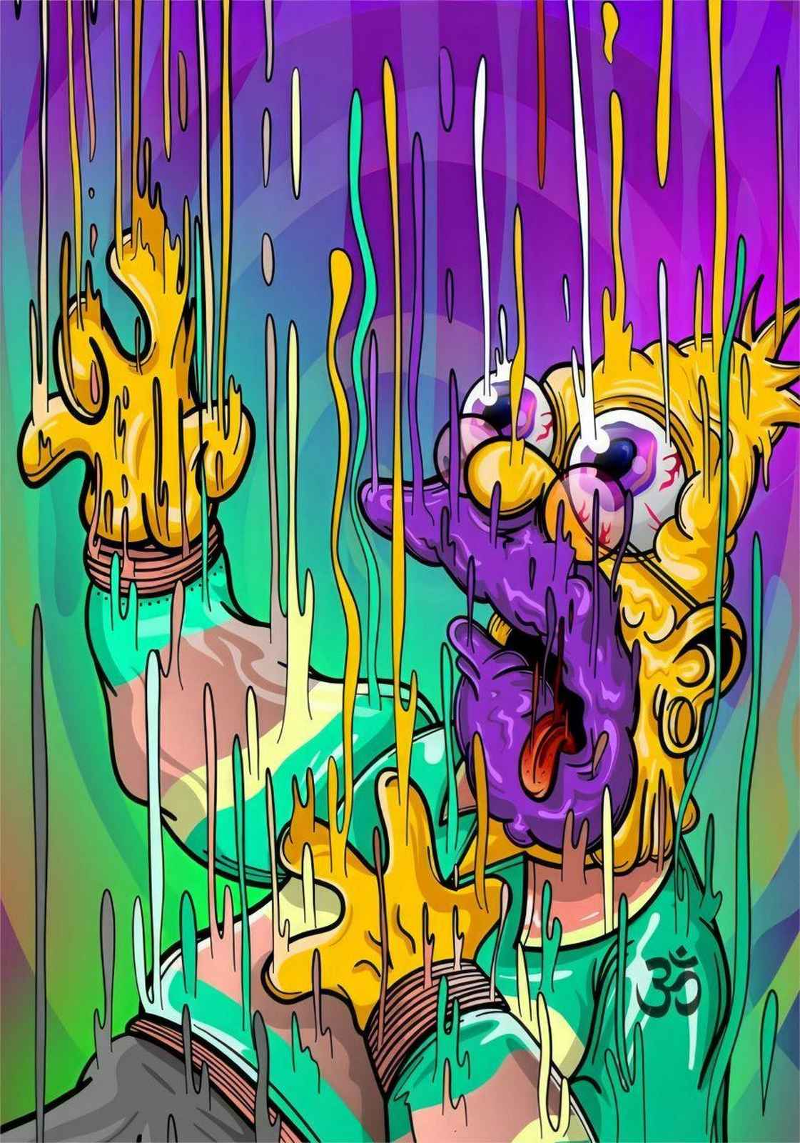Psychedelic Melting Character Wall Art