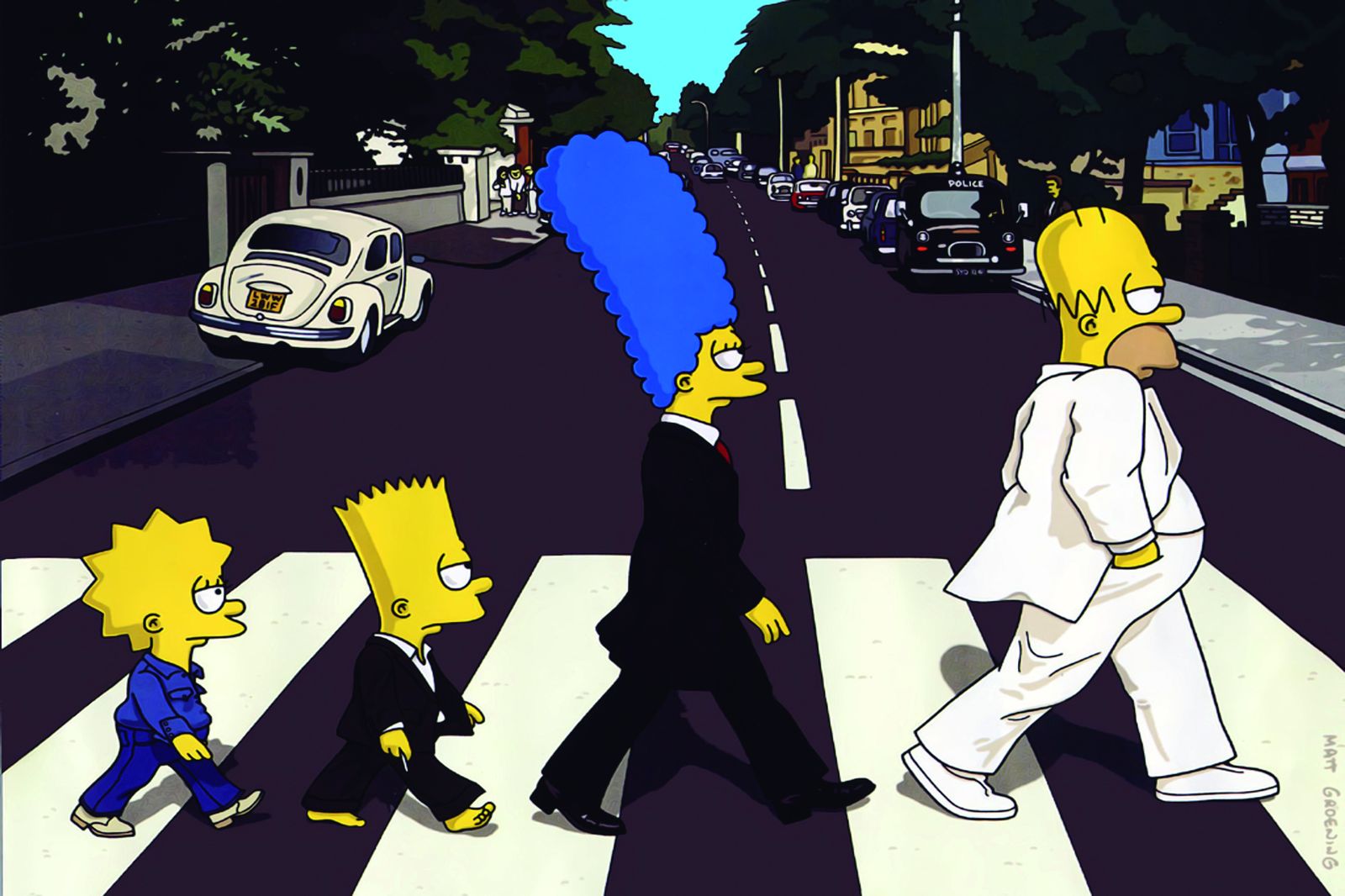 The Simpsons Abbey Road Wall Art