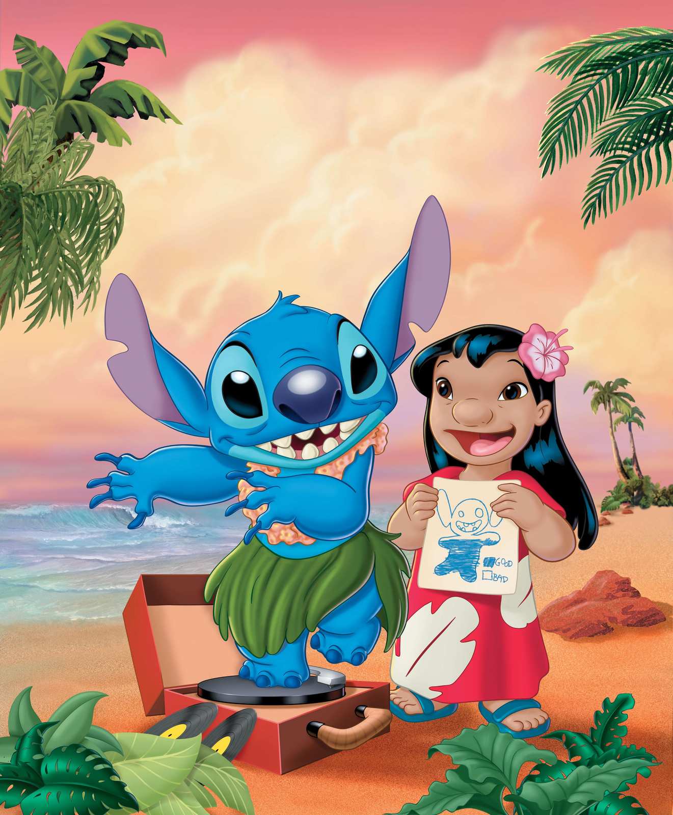 Lilo & Stitch Hawaiian Beach Vibes Wall Art