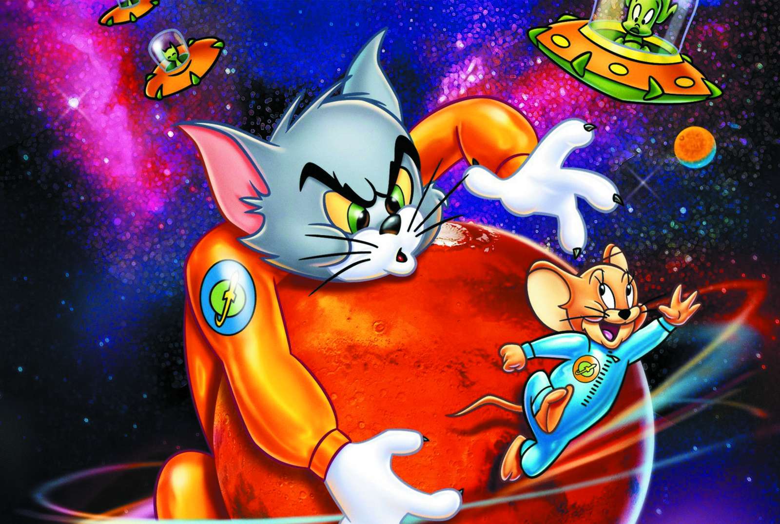 Cosmic Chase Tom & Jerry Space Adventure Wall Art