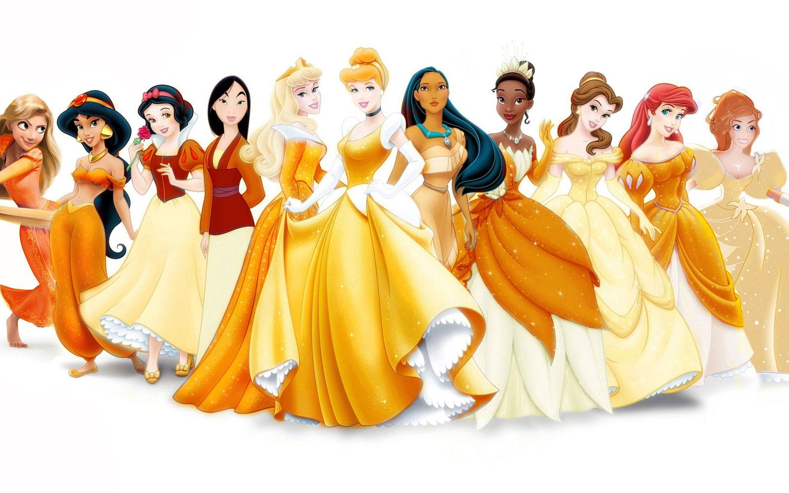 Enchanted Princess Gathering Yellow & Orange Wall Art