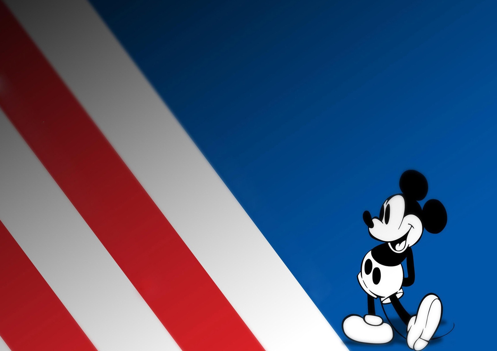 Retro Mickey USA Stripes Wall Art