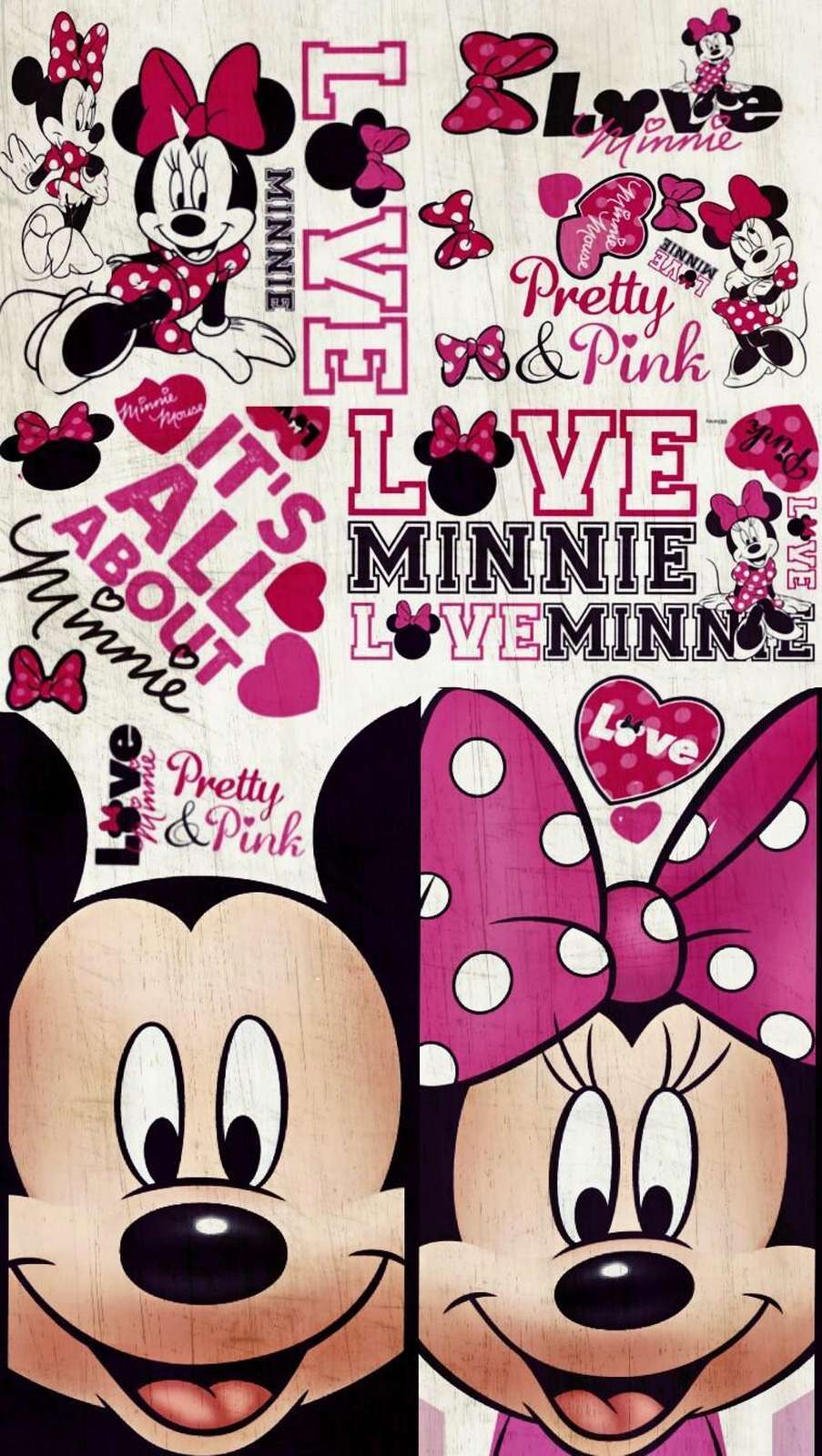 Adorable Minnie Mouse "Love Pretty Pink" Wall Art