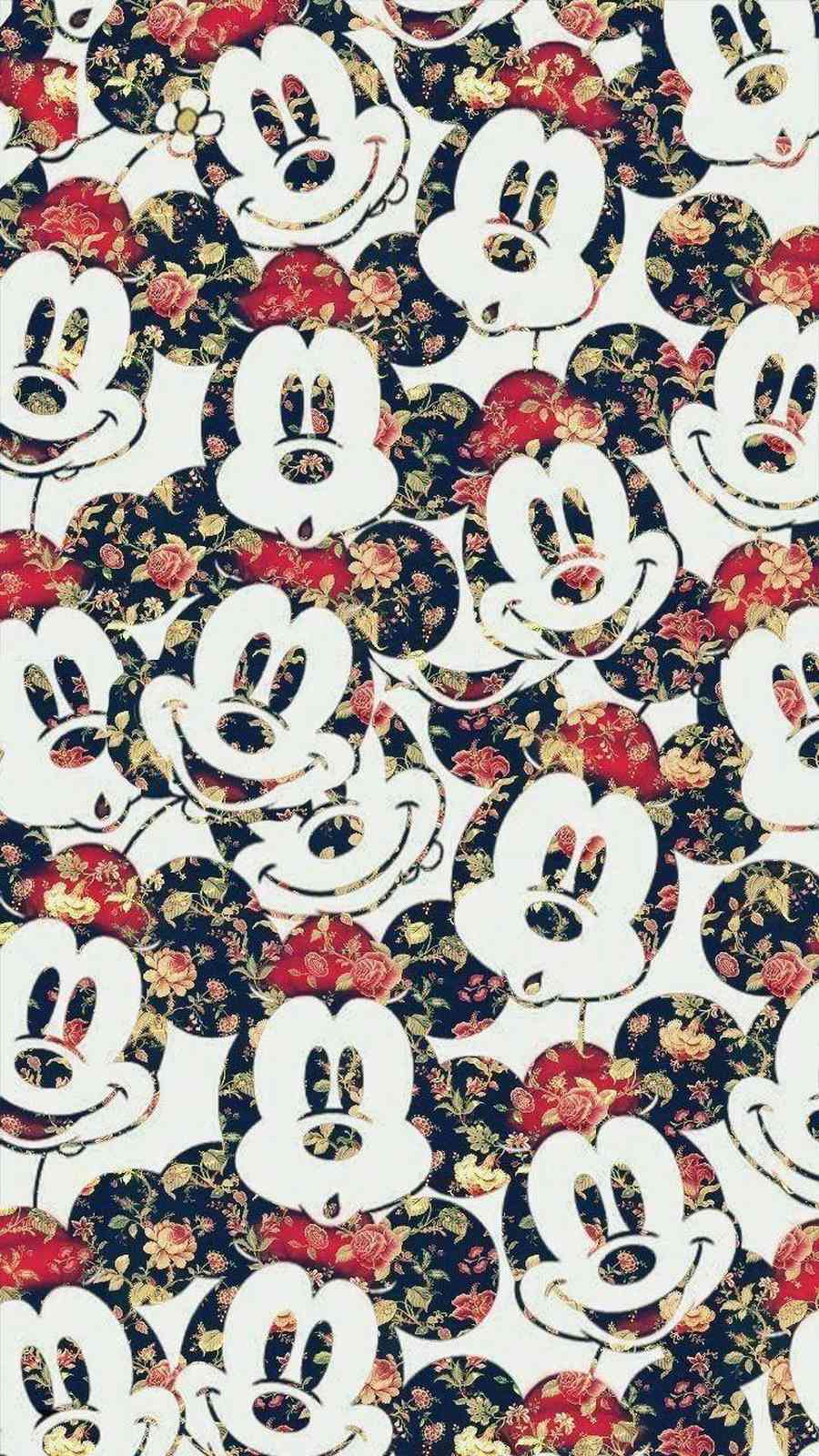 Whimsical Mickey Floral Collage Wall Art