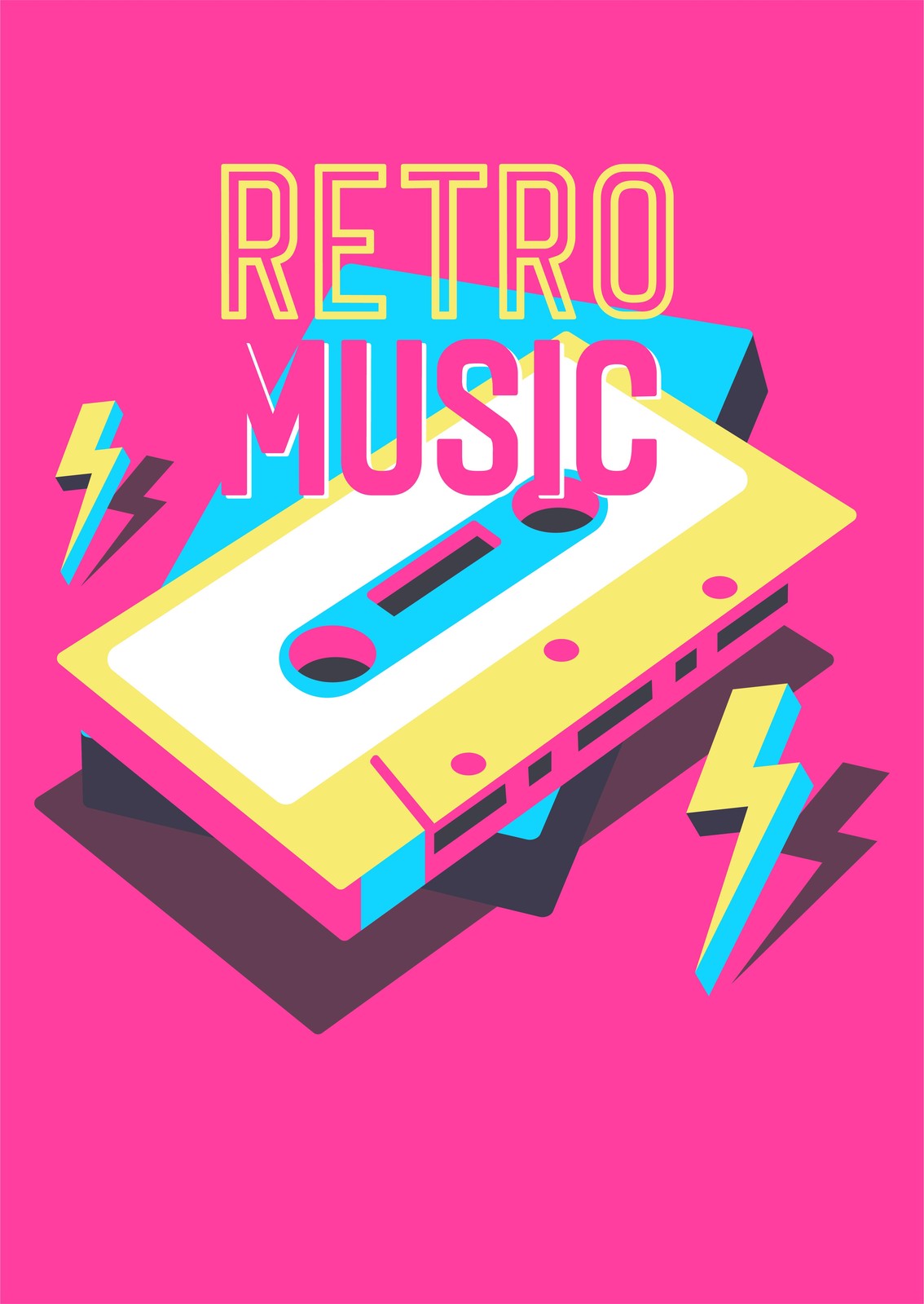 Retro Music Cassette Pop Art Wall Art