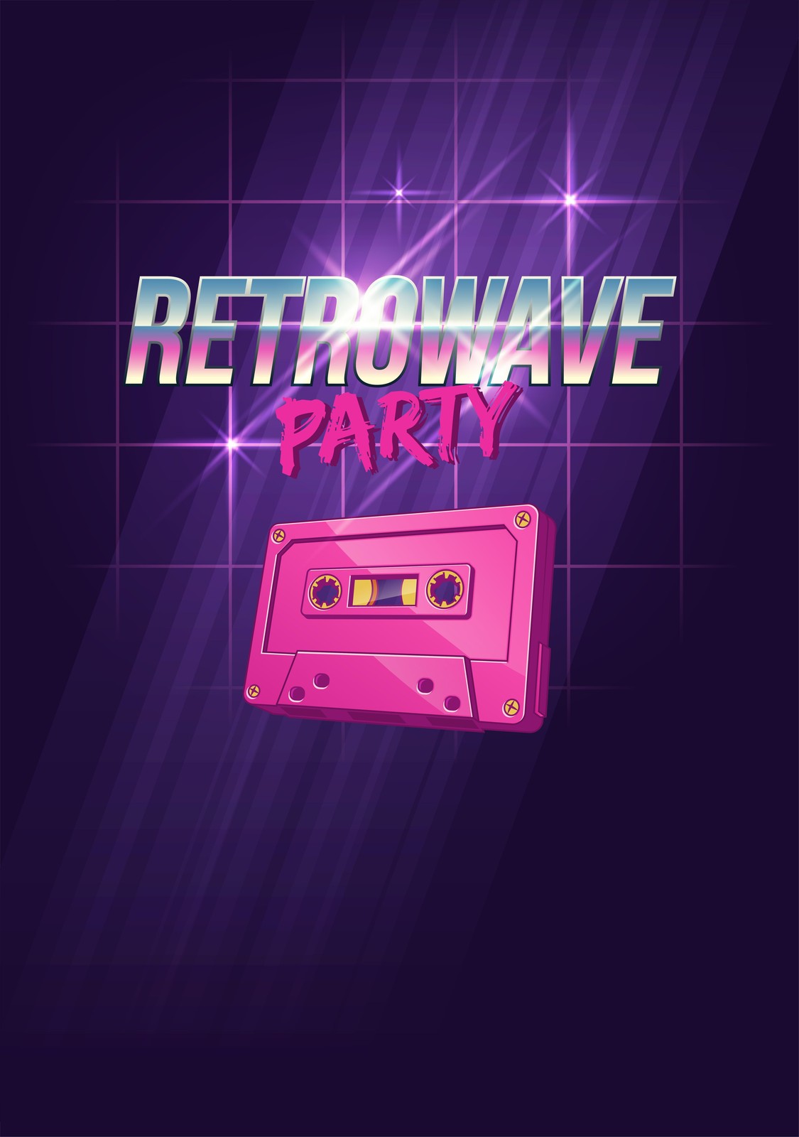 Retro 80s Cassette Party Wall Art