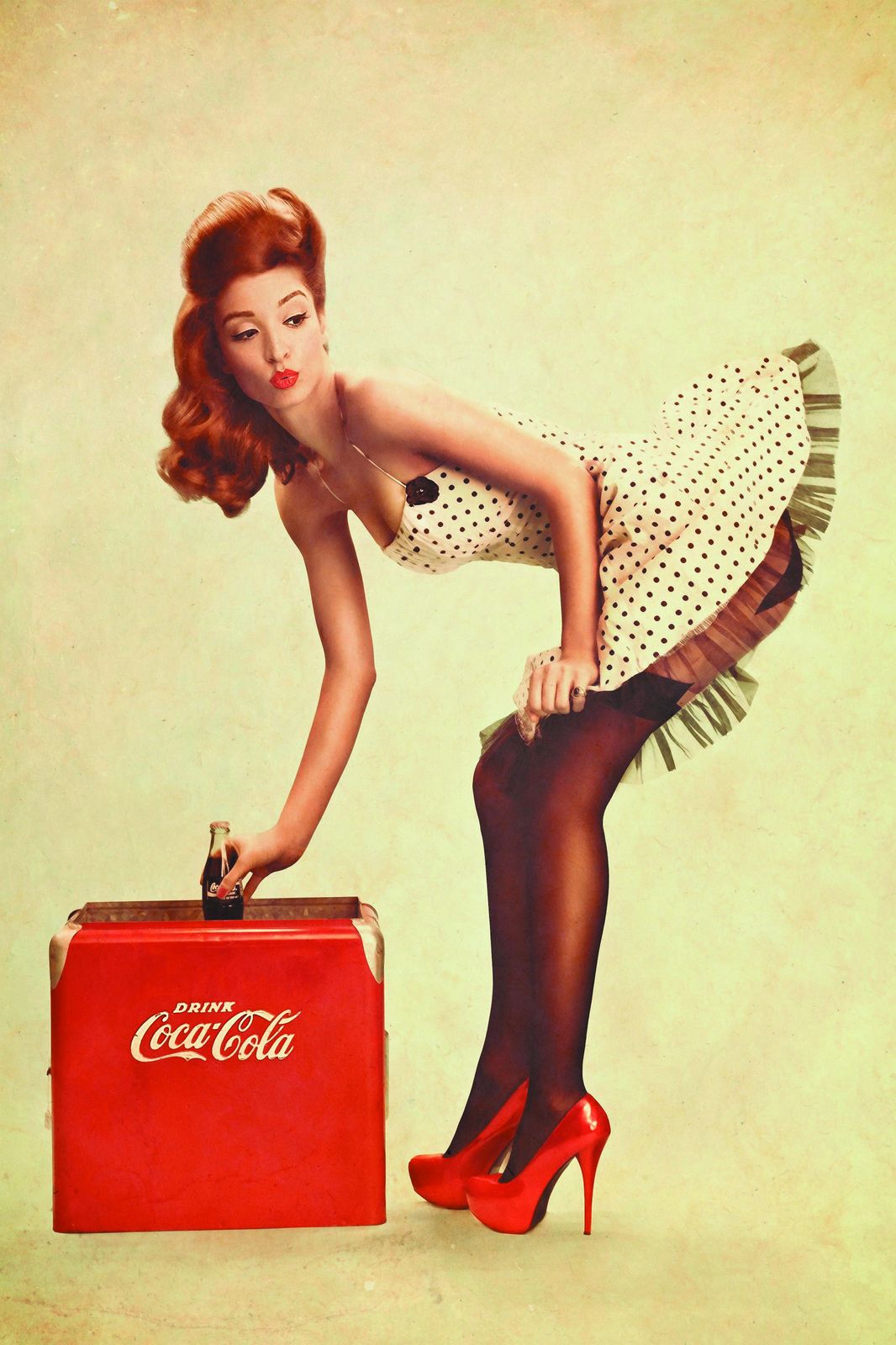 Retro Pin-Up Coca-Cola Poster Wall Art