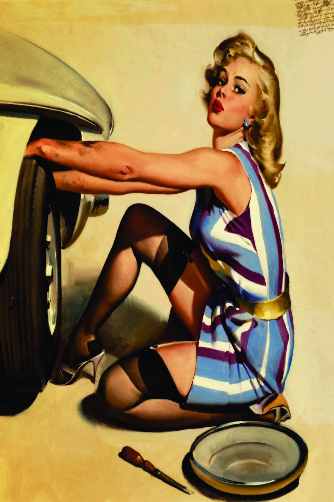 Retro Pin-Up Mechanic Wall Art