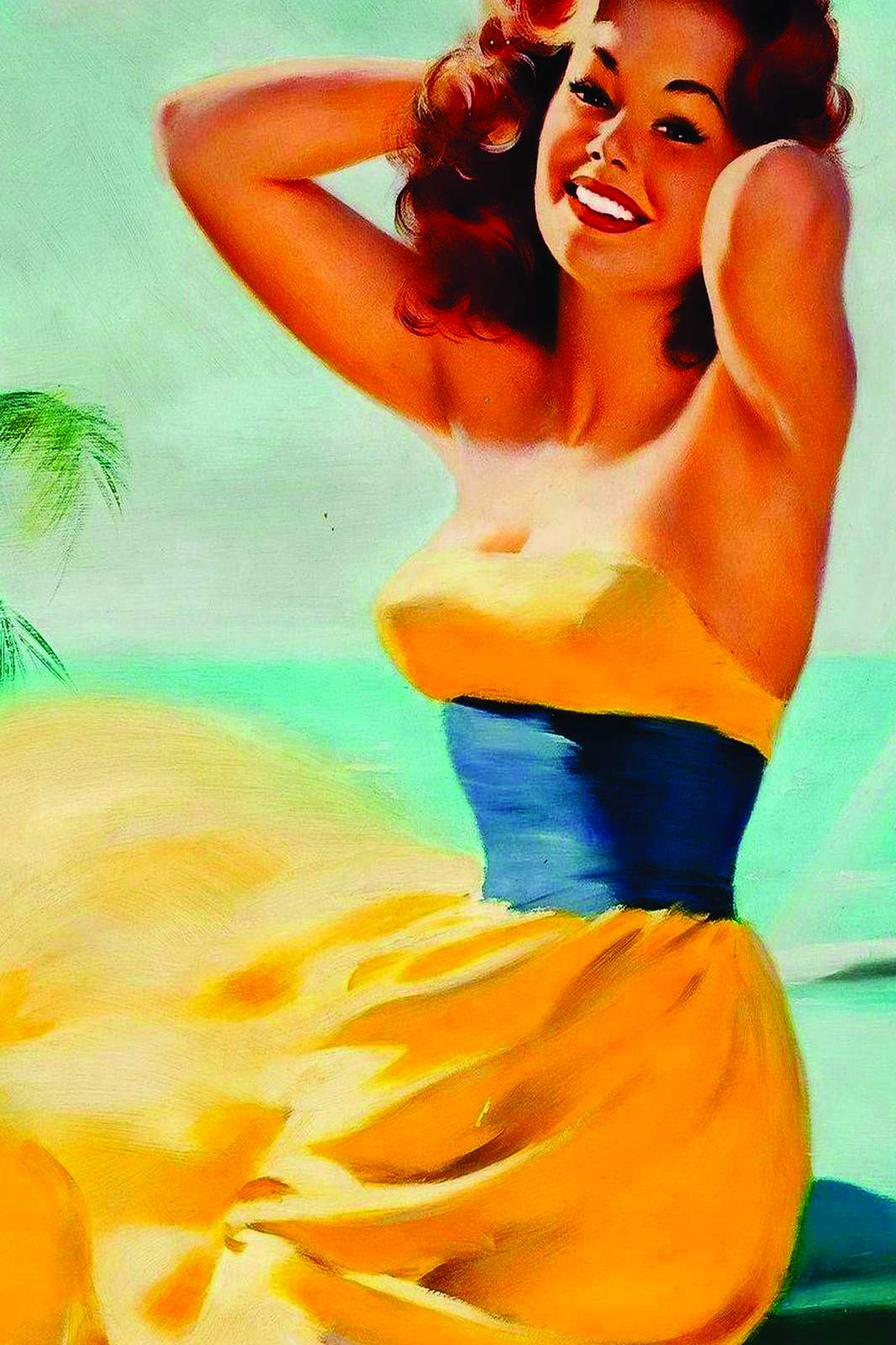 Retro Beach Pin-Up Girl Wall Art