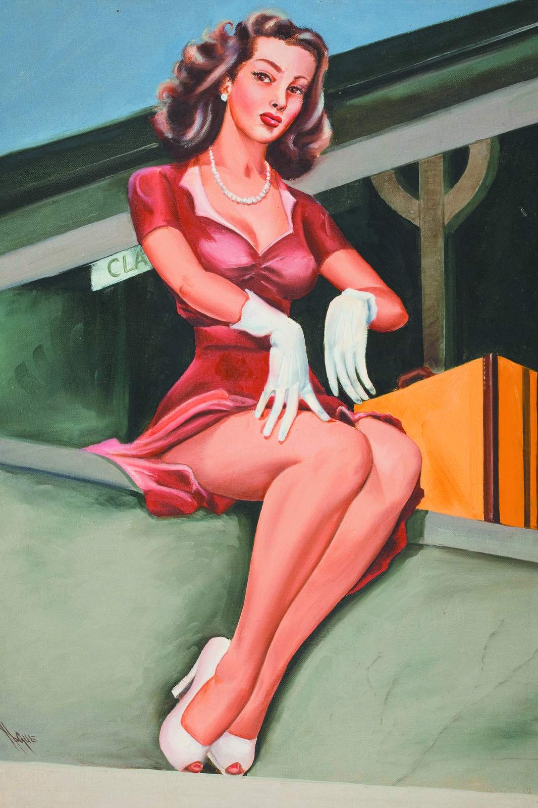 Vintage Pin-Up Glamour Red Dress Wall Art