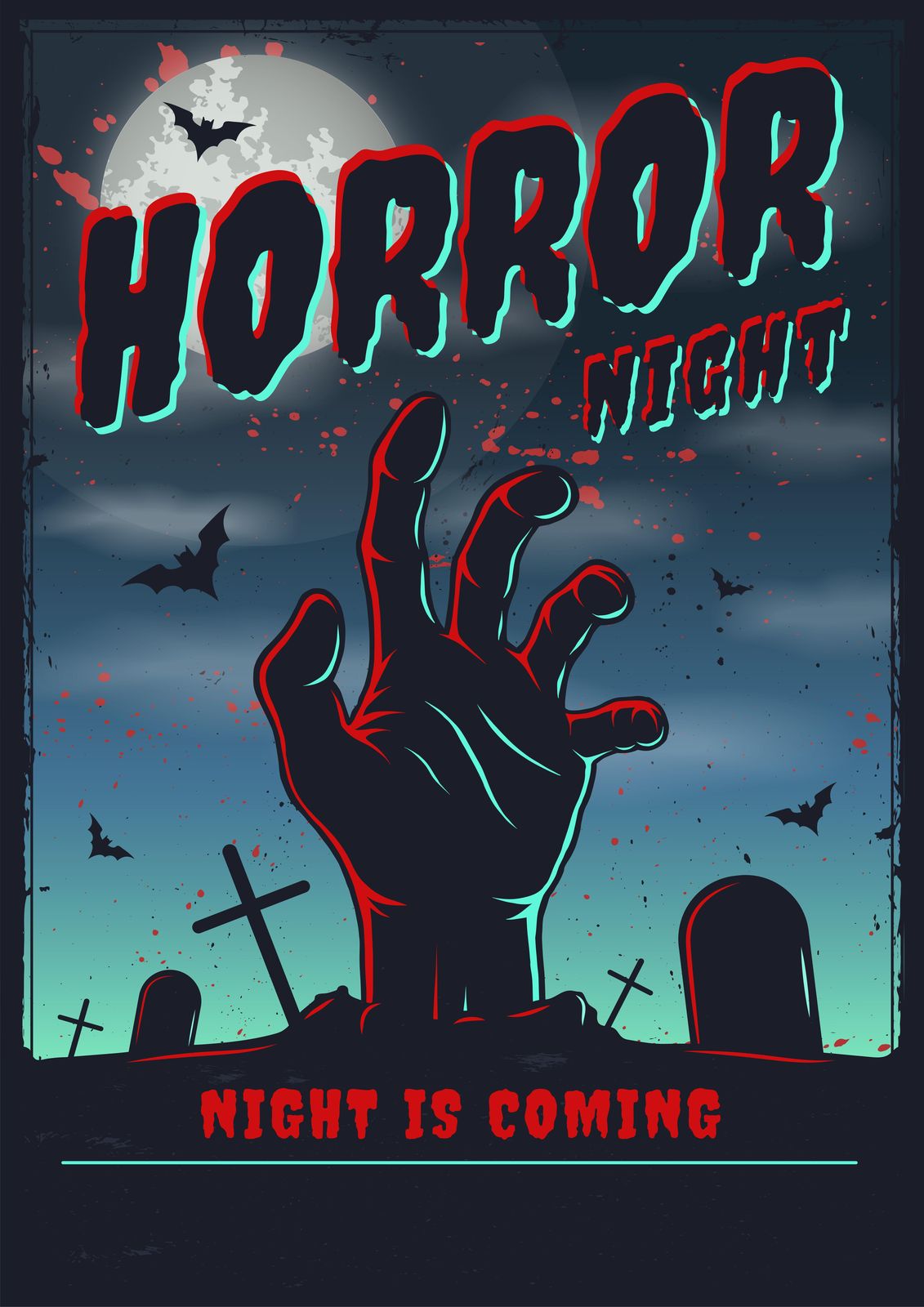 Spooky Zombie Hand Horror Night Wall Art