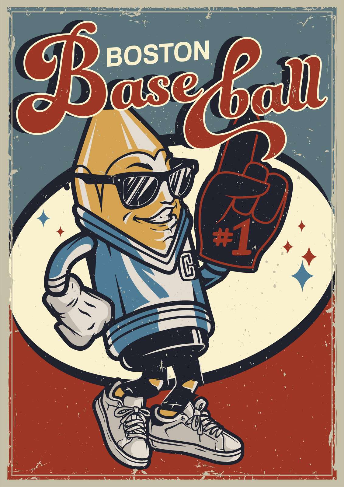 Retro Boston Baseball Fanatic Wall Art