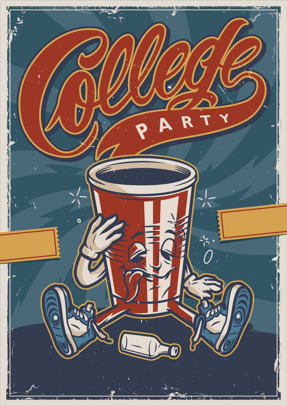 Retro College Party Fun Wall Art