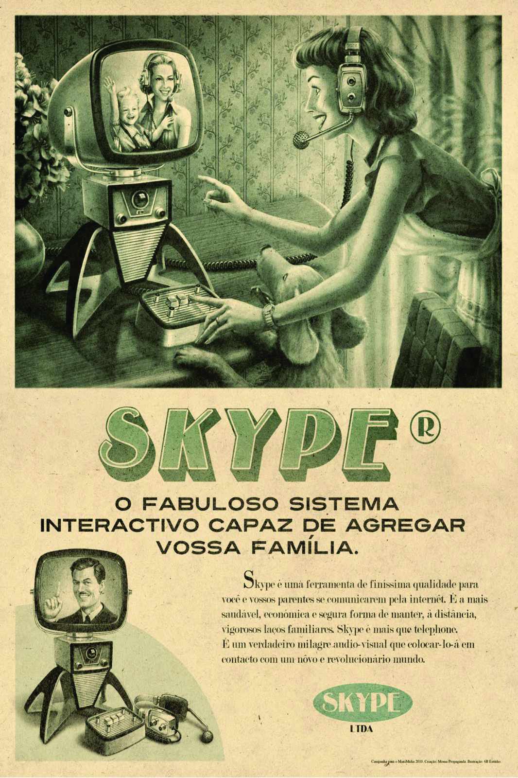 Retro Skype Family Communication Wall Art