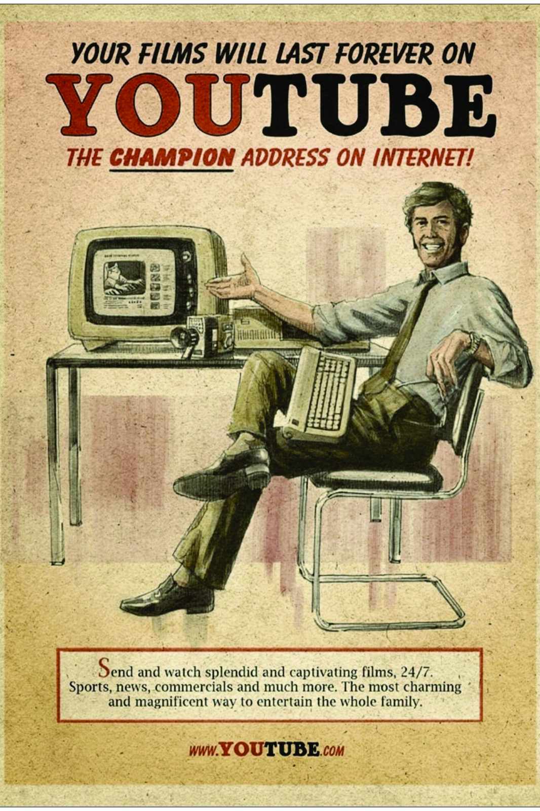 Retro Youtube Film Vintage Wall Art
