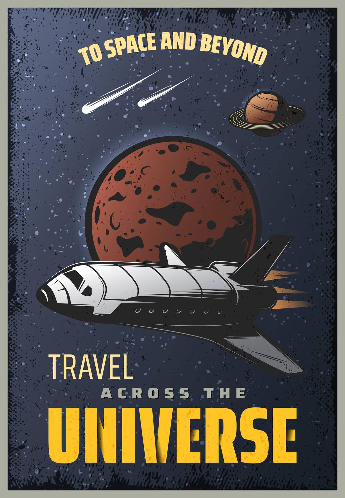 Retro Space Shuttle Adventure Wall Art
