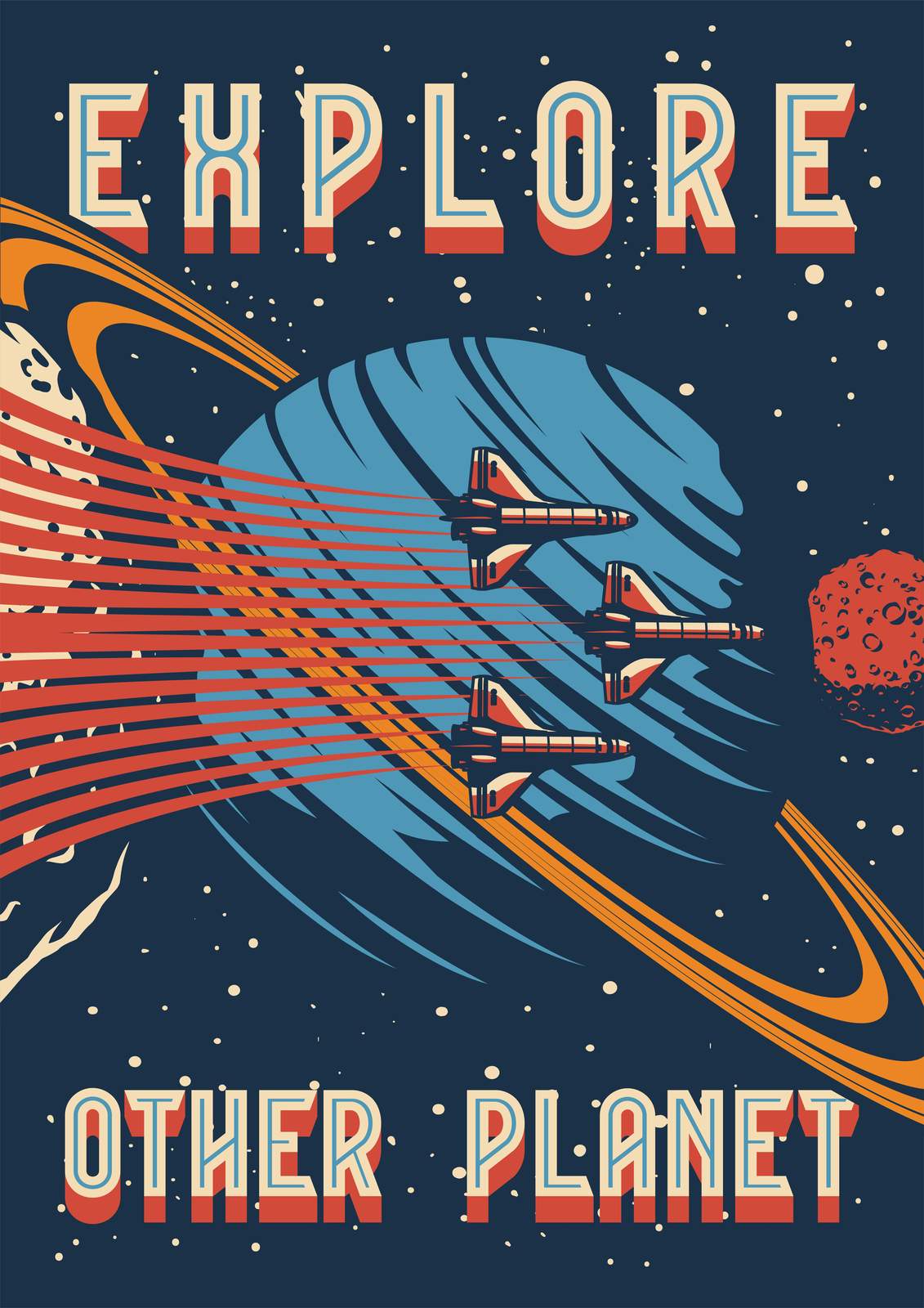 Retro Space Exploration Wall Art