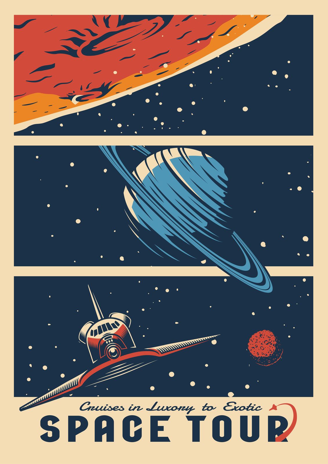 Retro Space Tour Wall Art