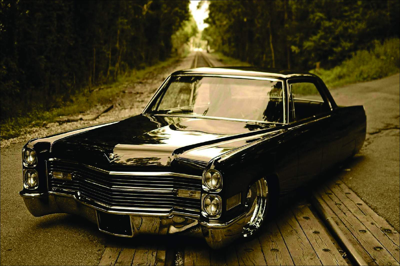 Vintage Black Cadillac Wall Art Wall Art