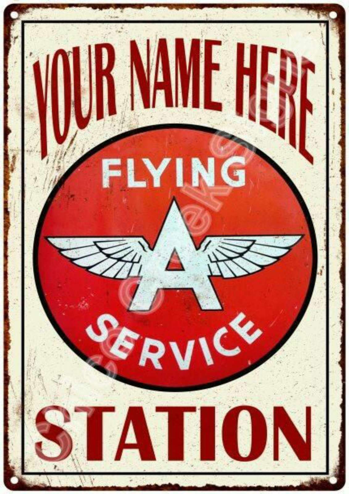 Retro Flying A Service Station Personalized Wall Art