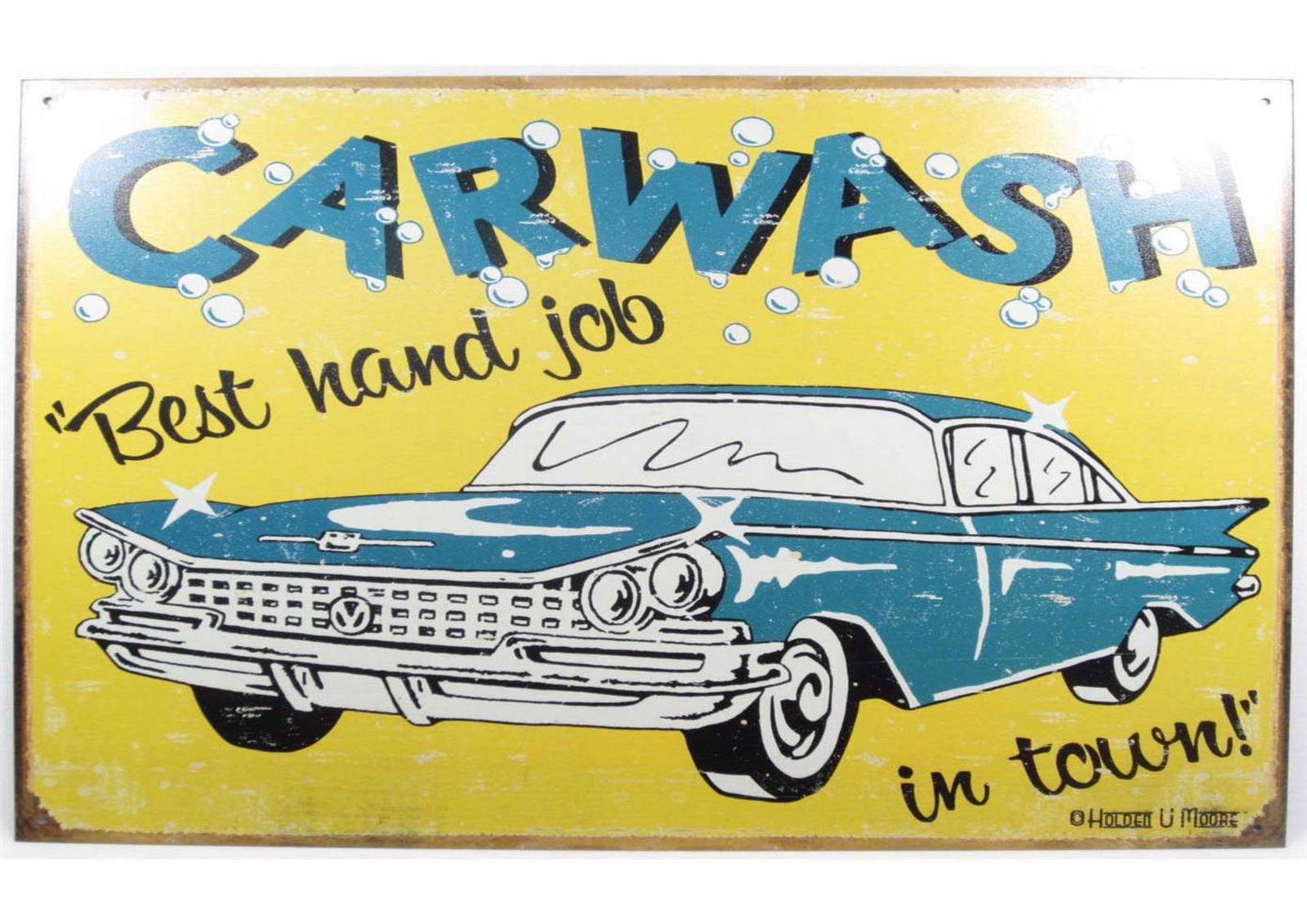 Retro Blue Carwash Vintage Metal Sign Wall Art