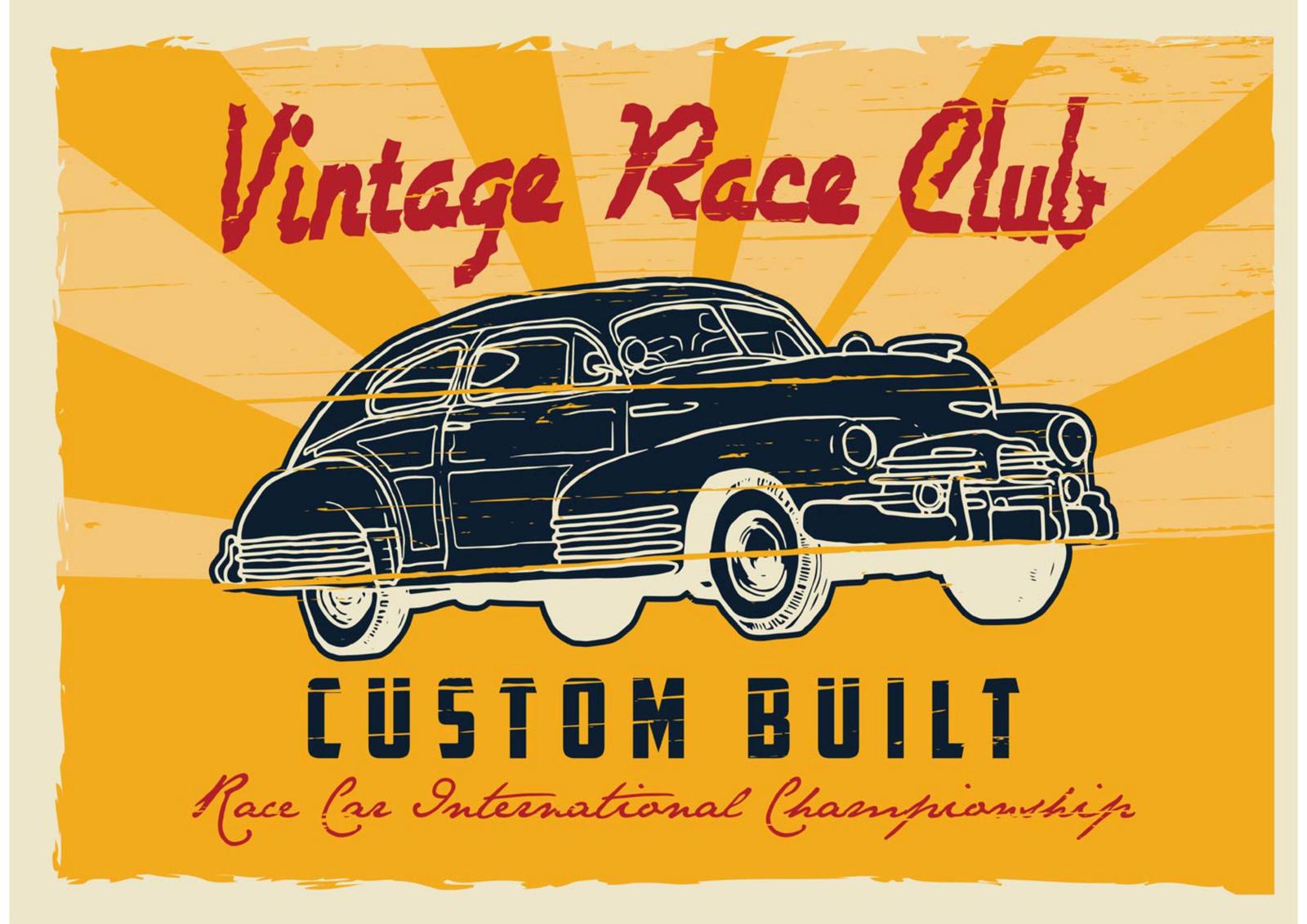 Vintage Custom Built Race Car Wall Art