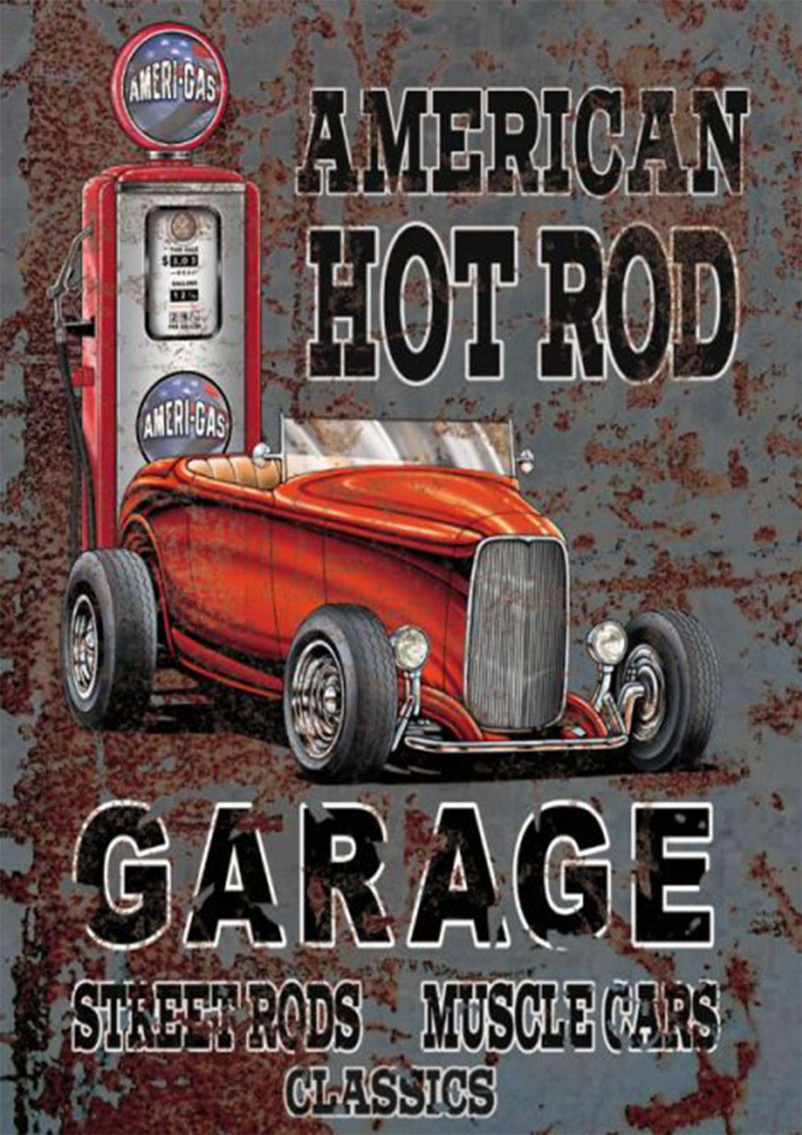 American Hot Rod Garage Retro Car Wall Art