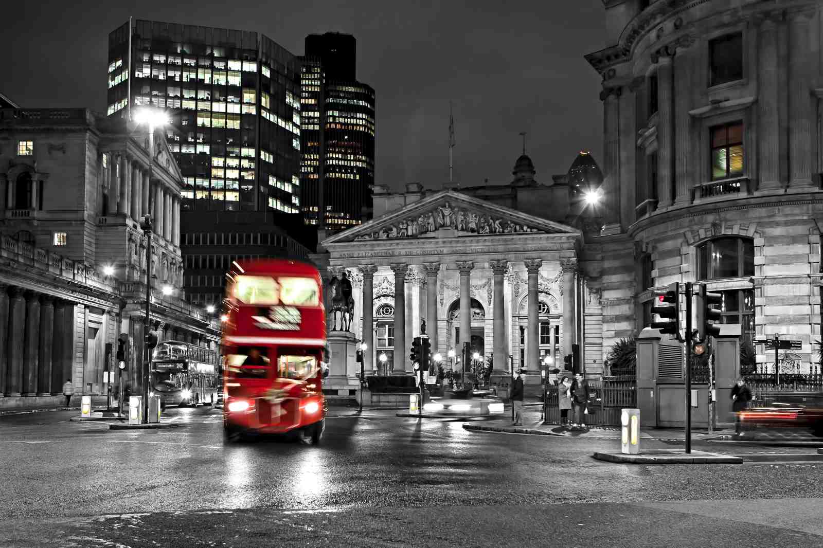 Iconic London Red Bus Street Scene Wall Art