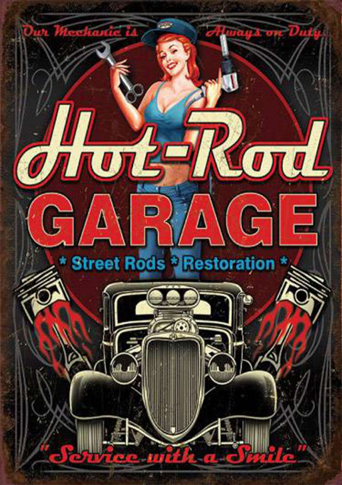 Retro Hot Rod Garage Wall Art Wall Art