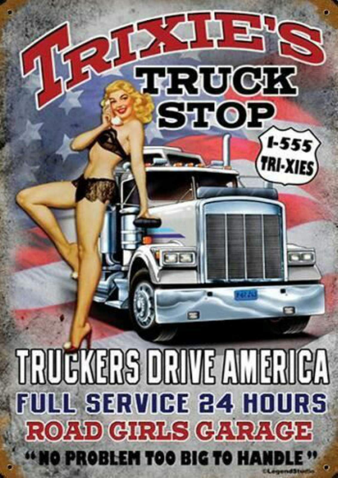 Retro Pin-Up Truck Stop Wall Art