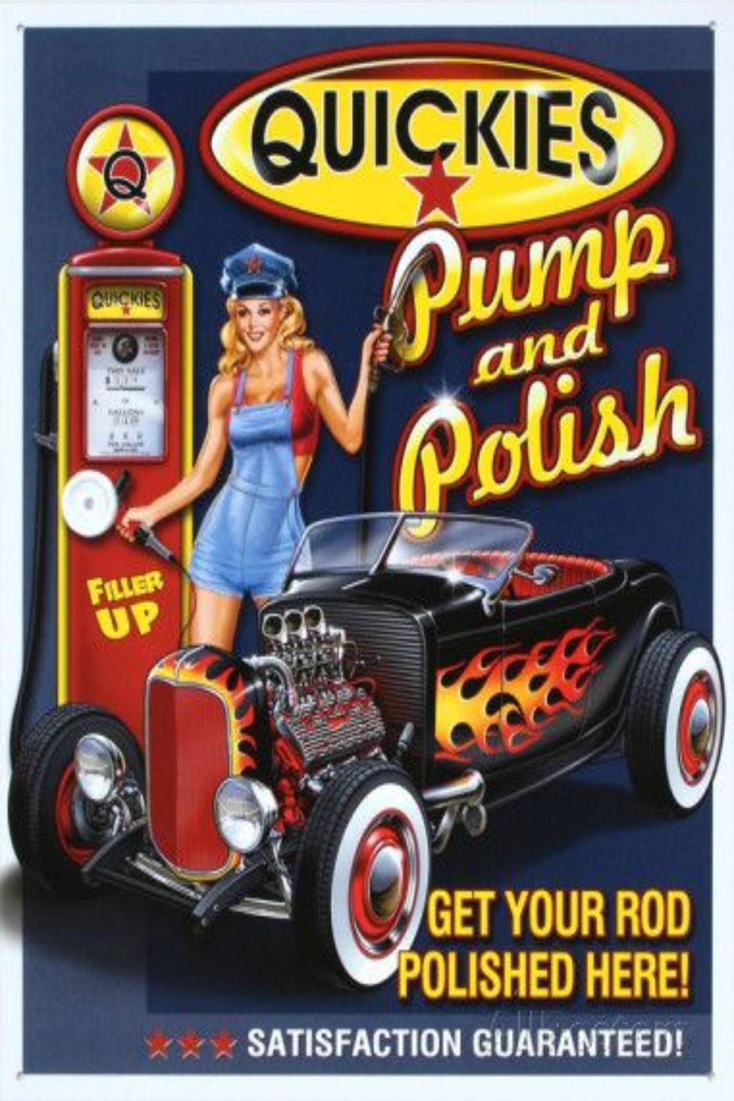 Hot Rod Pinup Gas Pump Wall Art