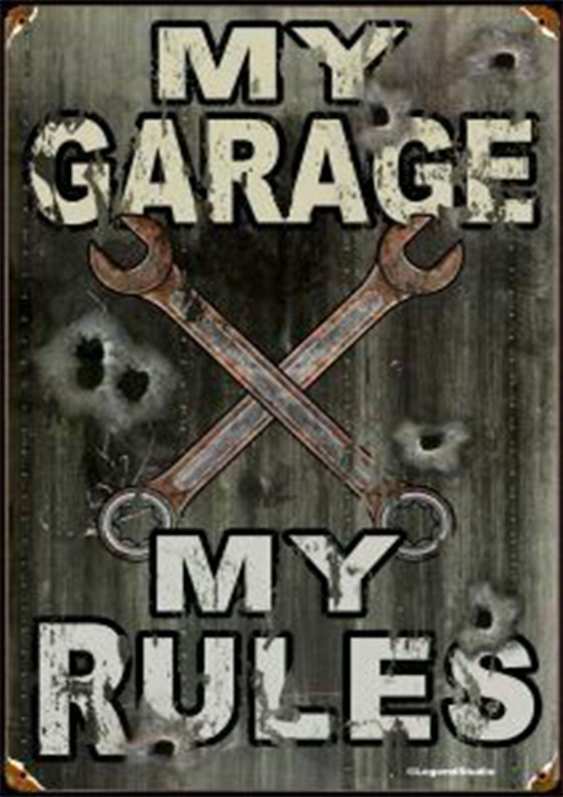 My Garage My Rules Vintage Wrench Wall Art