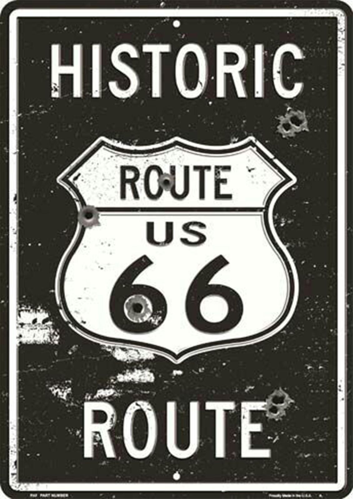 Retro Route 66 Bullet Hole Wall Art