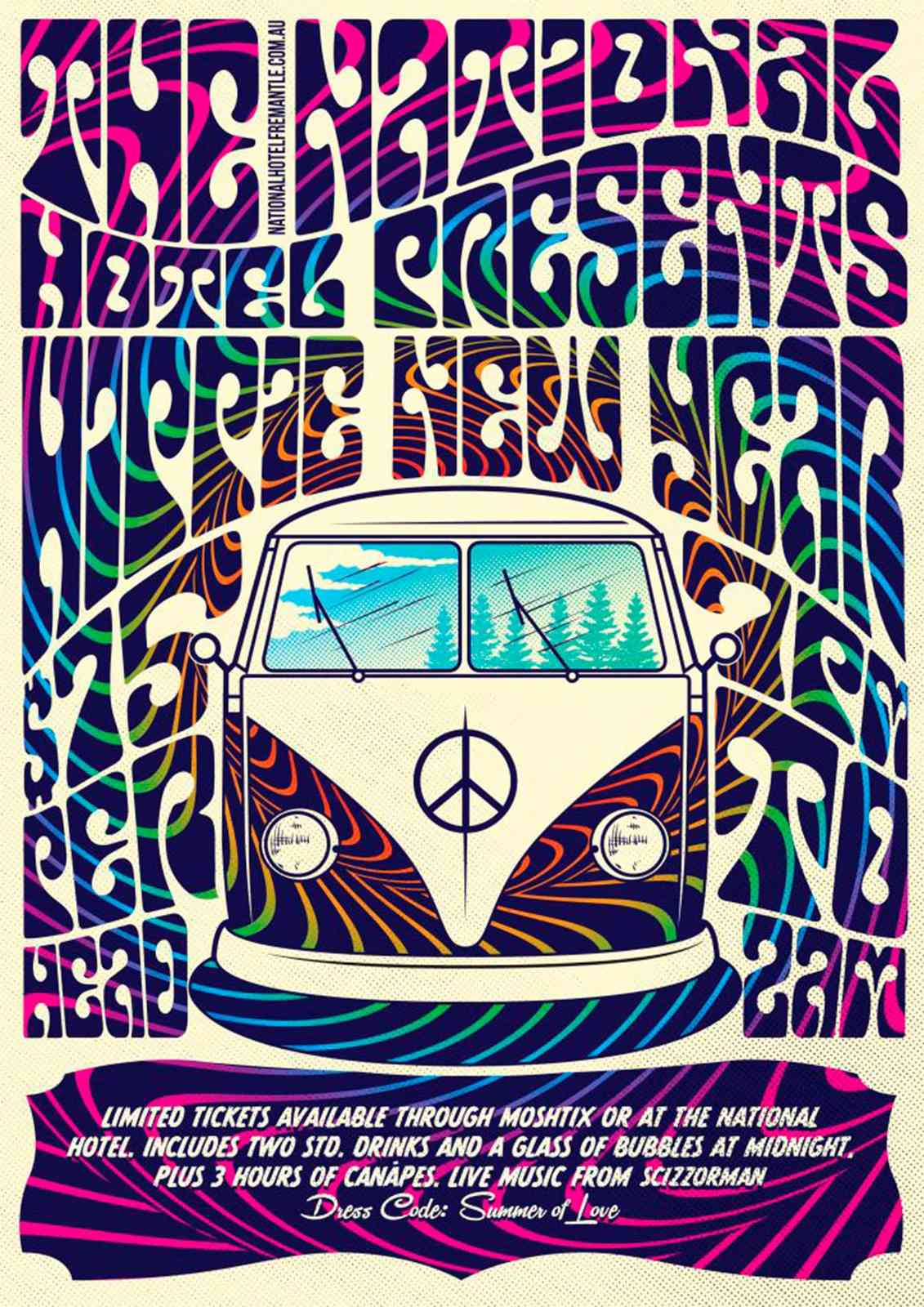Psychedelic VW Van Trippy Art Wall Art