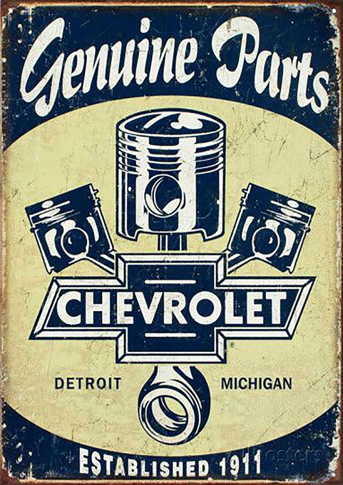 Vintage Chevrolet Parts Detroit Wall Art