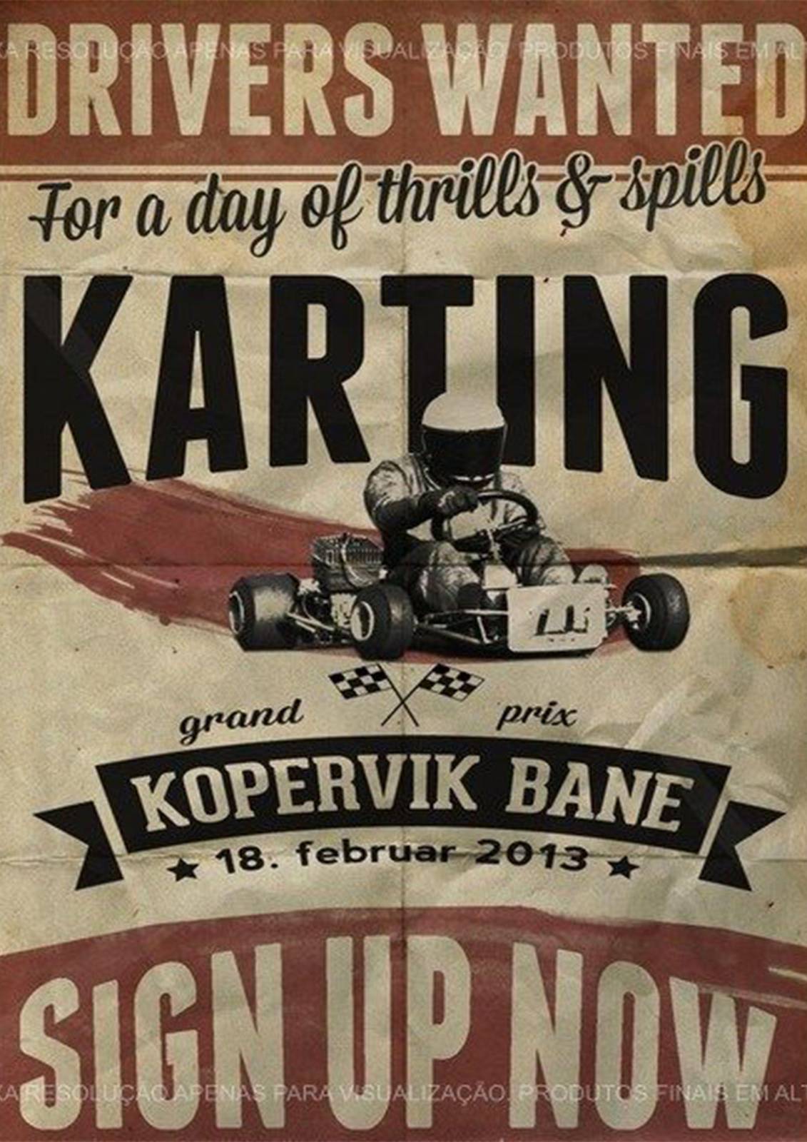 Vintage Kart Racing Poster Wall Art