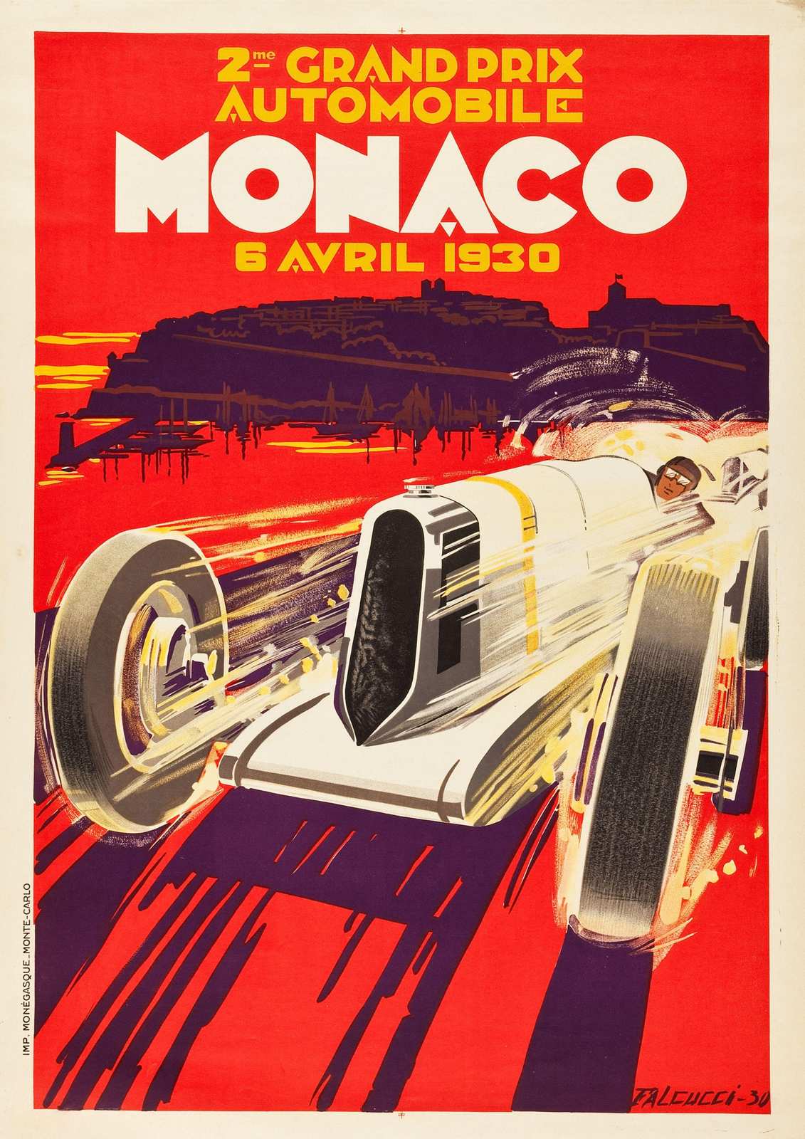 Vintage Monaco Grand Prix Racing Art Wall Art