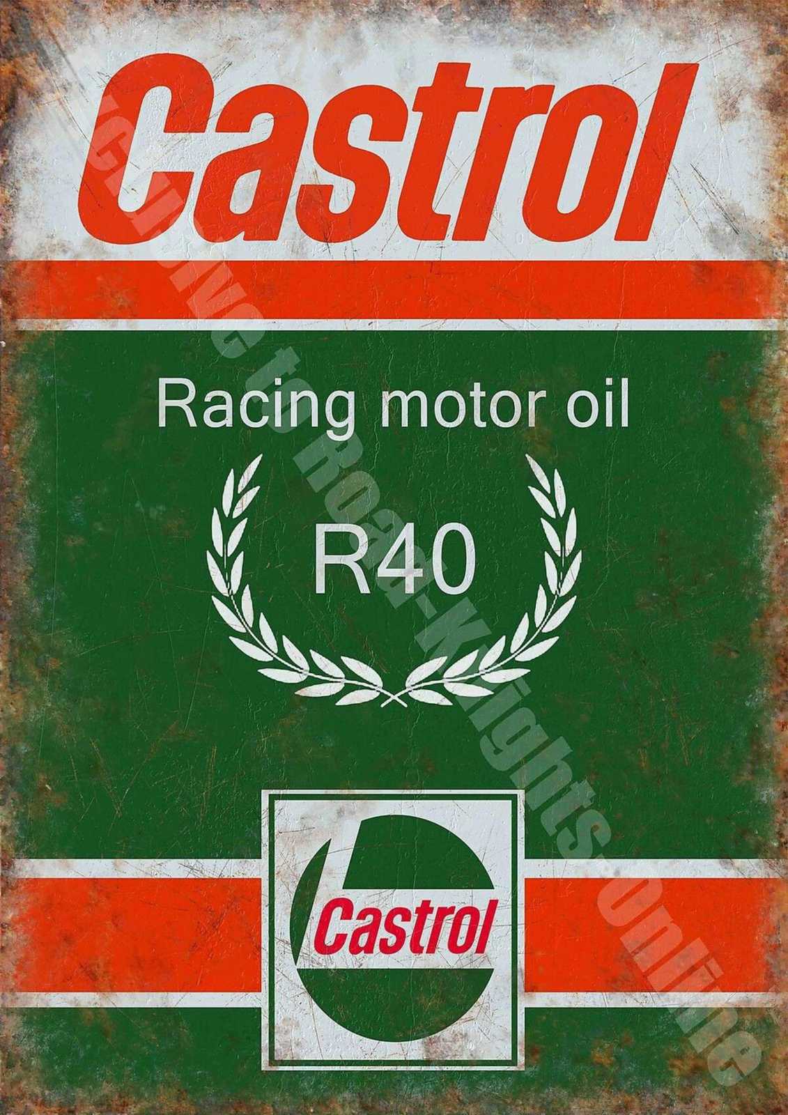 Vintage Castrol R40 Racing Motor Oil Wall Art