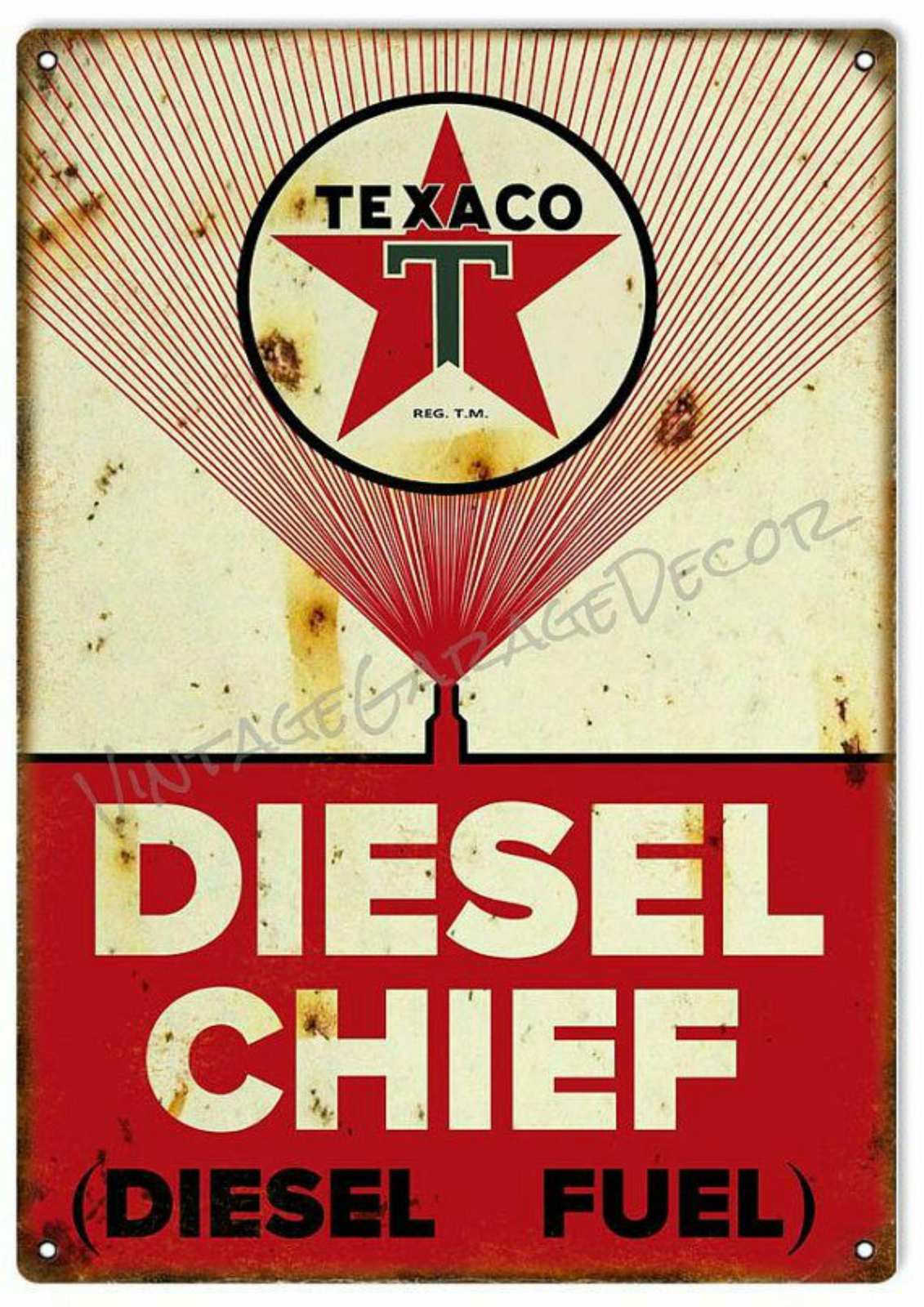 Vintage Texaco Diesel Chief Garage Wall Art
