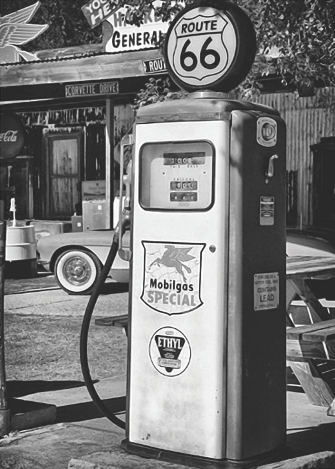 Retro Route 66 Gas Pump Wall Art