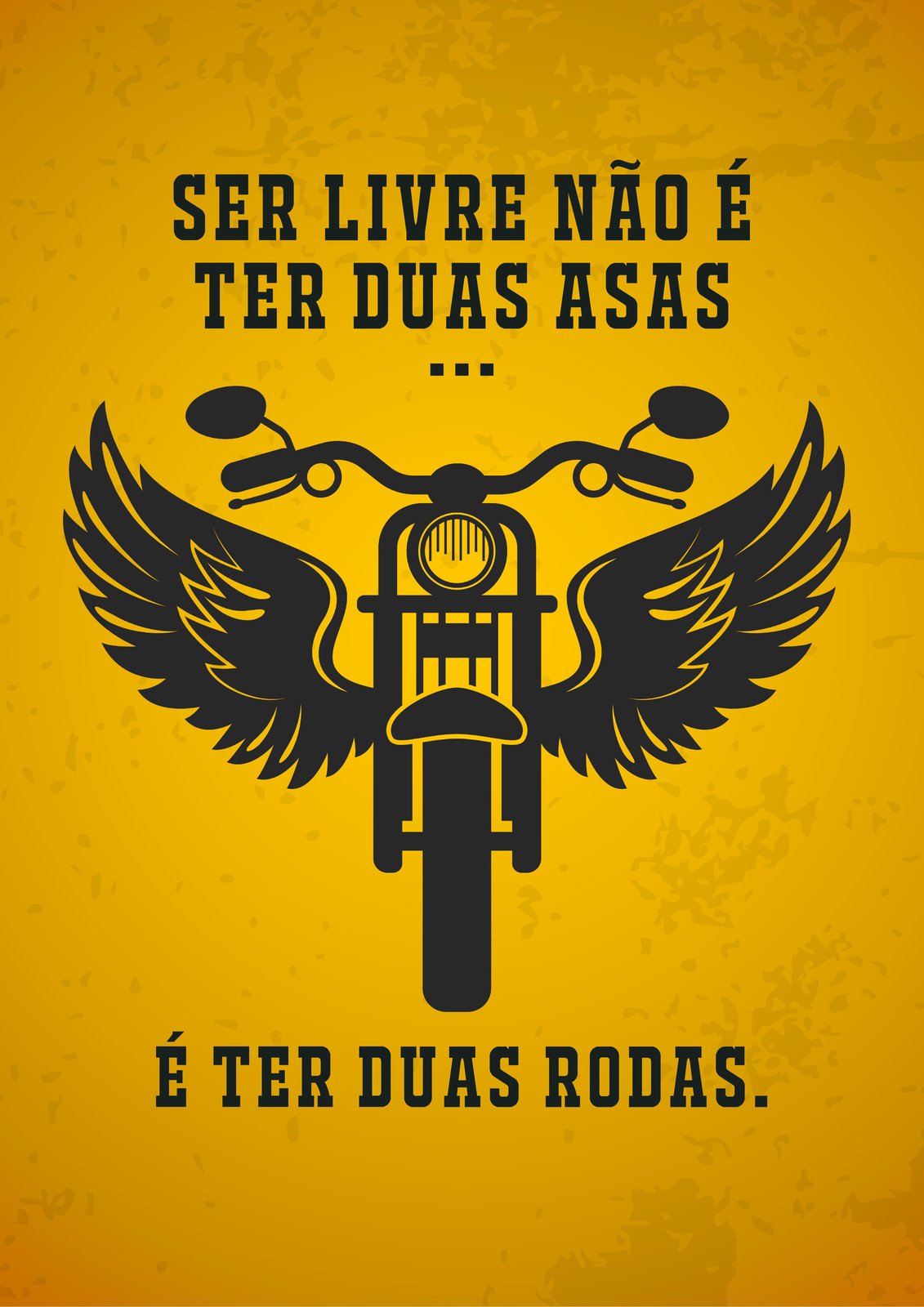 Winged Motorcycle Motivational Quote Wall Art