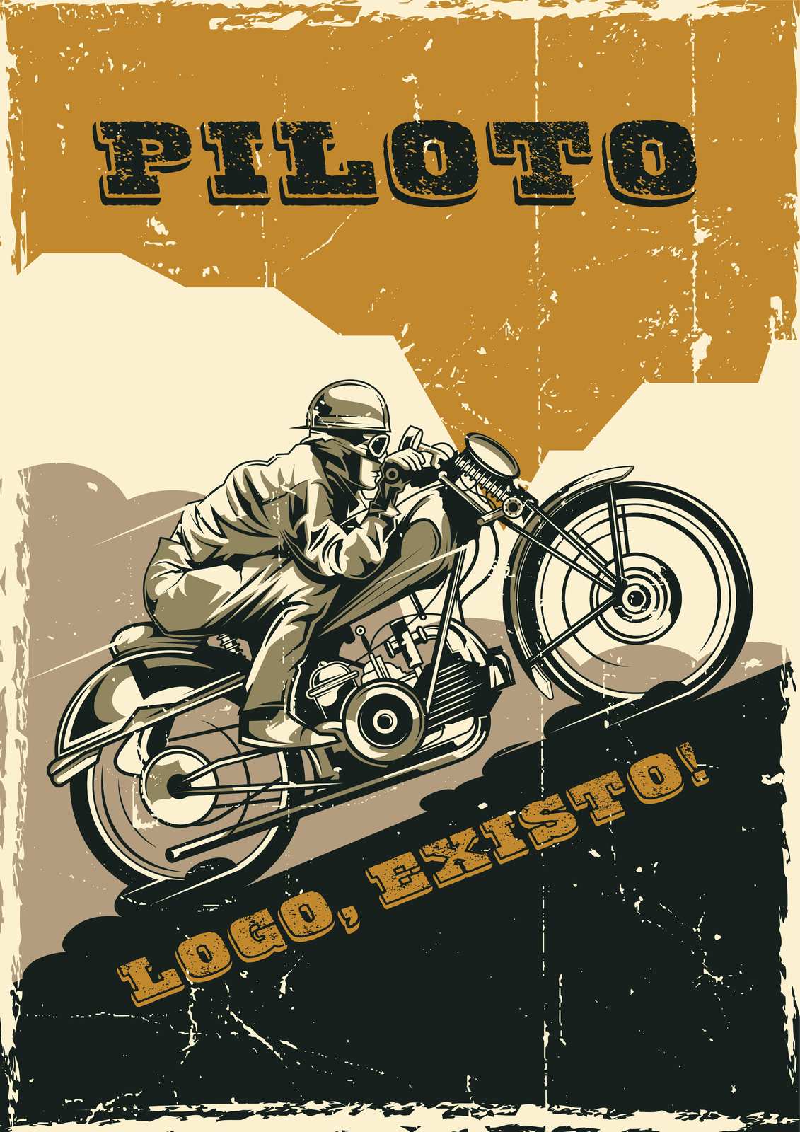 Vintage Motorcycle Pilot Wall Art